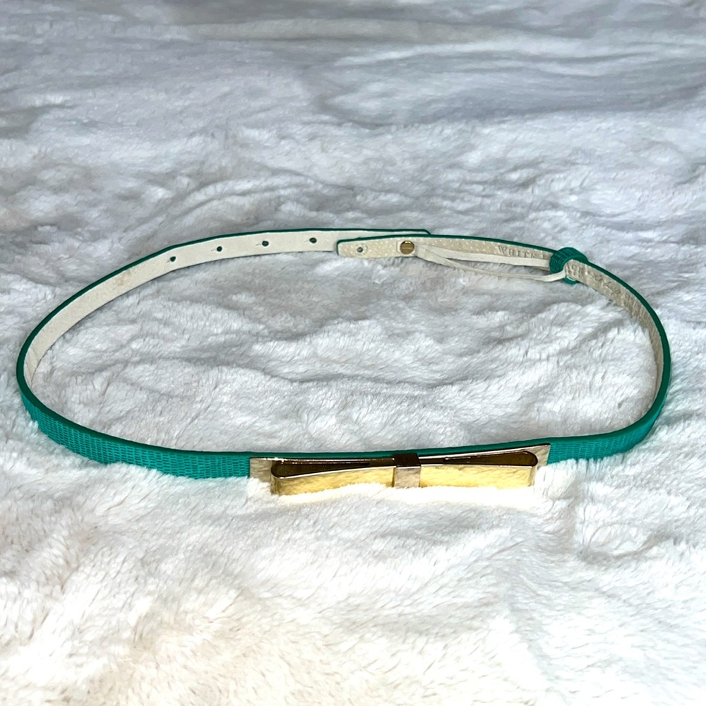 WHBM skinny leather bow belt